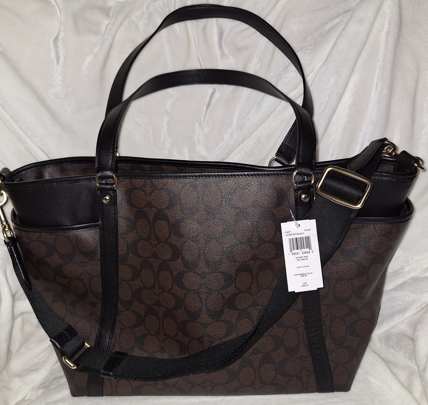 Coach Baby Bag Tote - Walnut/Black - NWT (Price Includes Shipping)