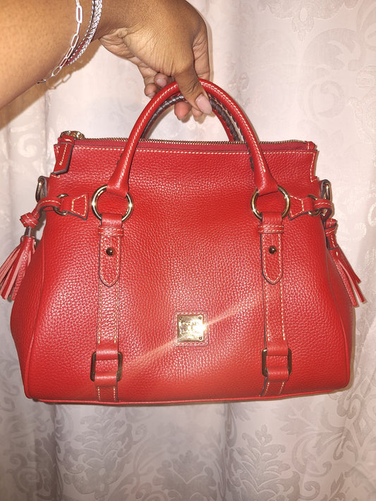 Dooney & Bourke Satchel - Red Pebble Leather - EUC (Price Includes Shipping)