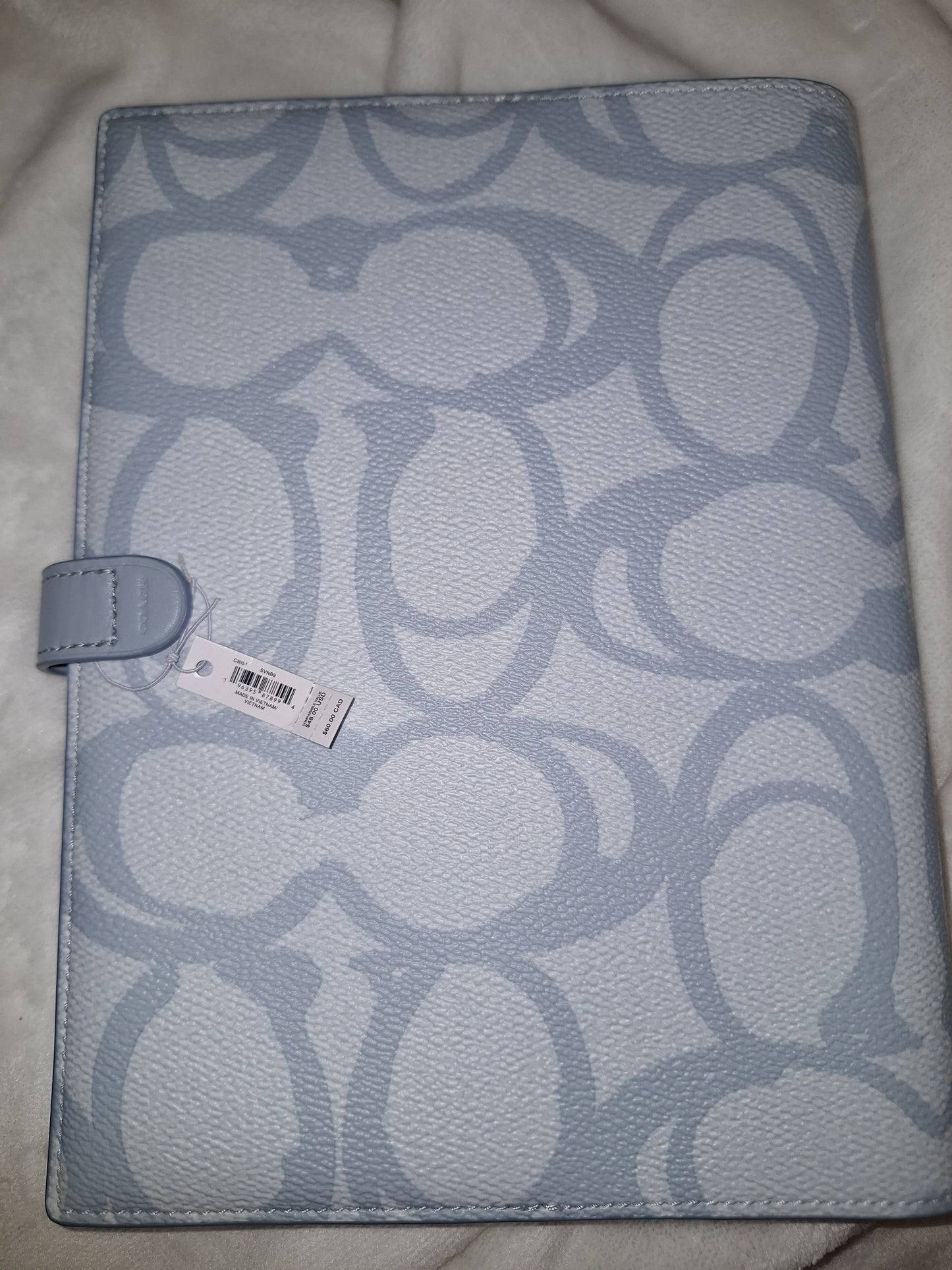 Coach Notebook - Signature Canvas - Sketch Blue Ice/Silver - NWT (Price Includes Shipping)