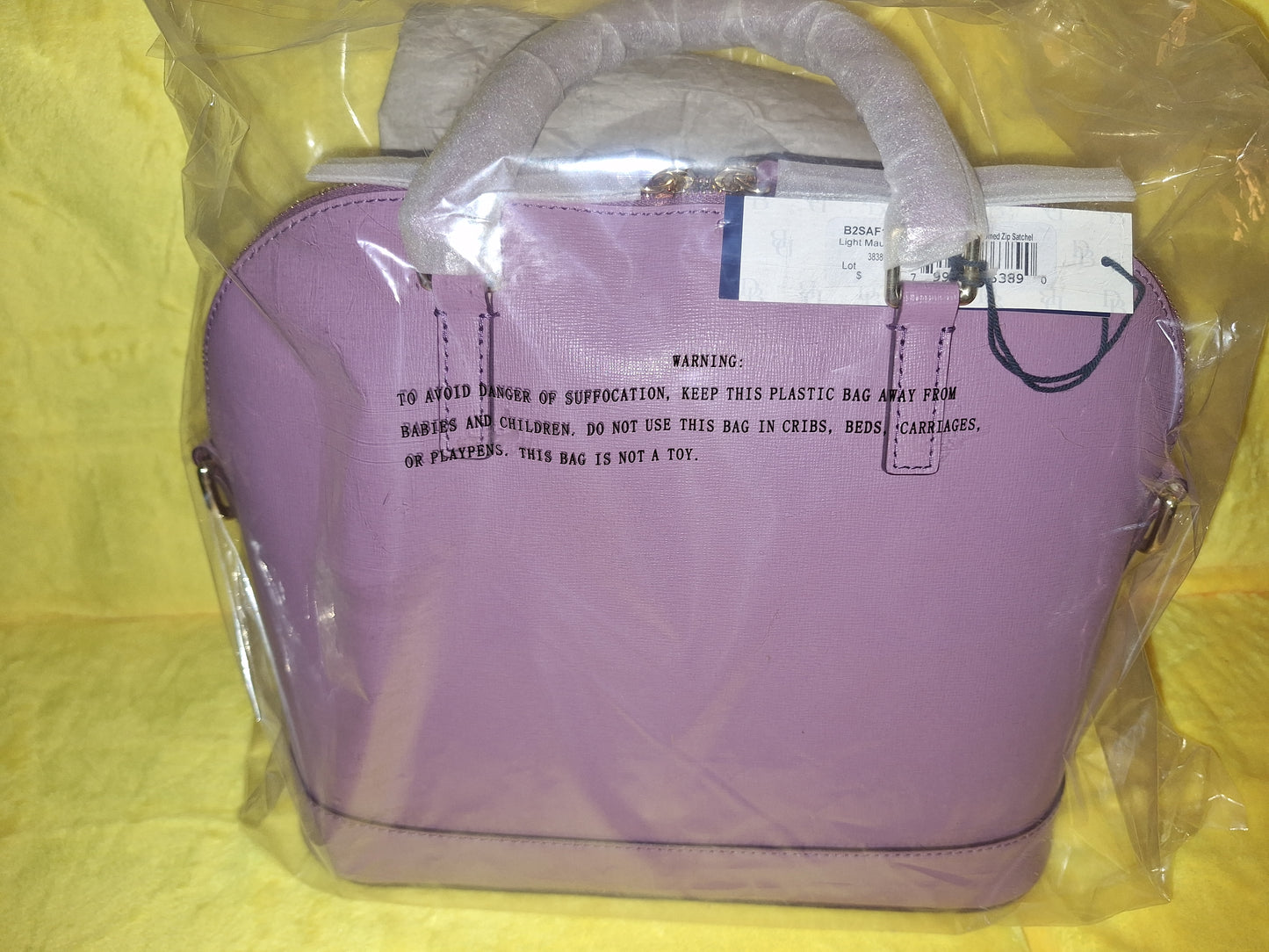 Dooney & Bourke Domed Zip Satchel - Light Mauve - Saffiano Leather (Price Includes Shipping)