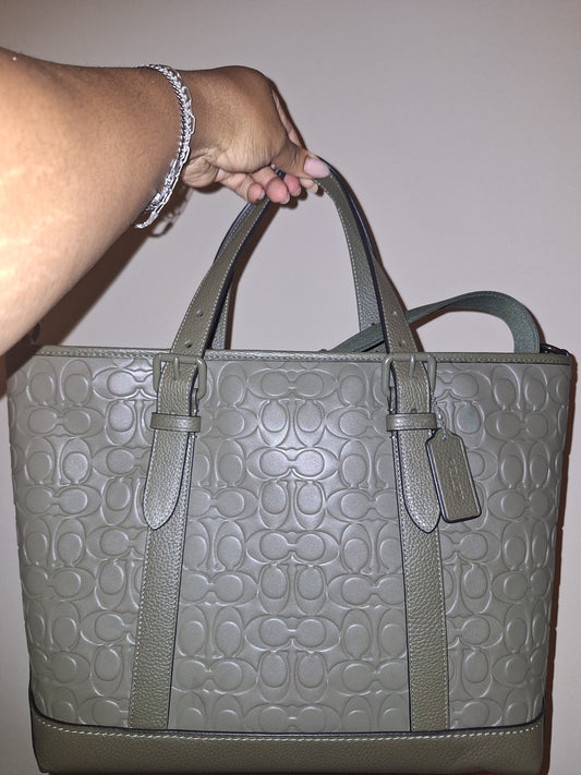Coach Warner Signature Leather Tote - Olive - NWT (Price Includes Shipping)