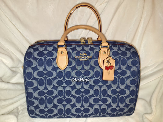 Coach Large Rowan Signature Denim - EUC (Price Includes Shipping)