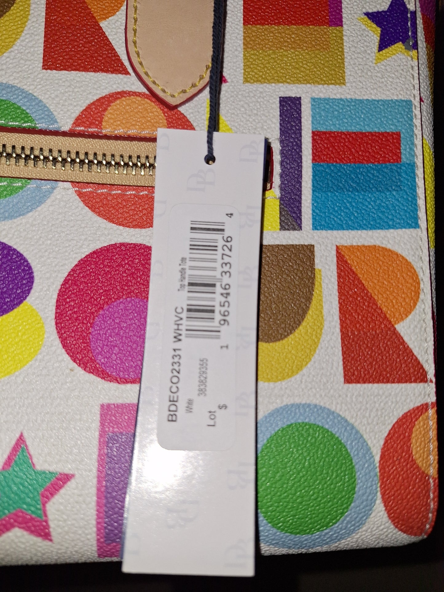 Dooney & Bourke Art Deco Top Handle Tote - White - NWT - (Price Includes Shipping)