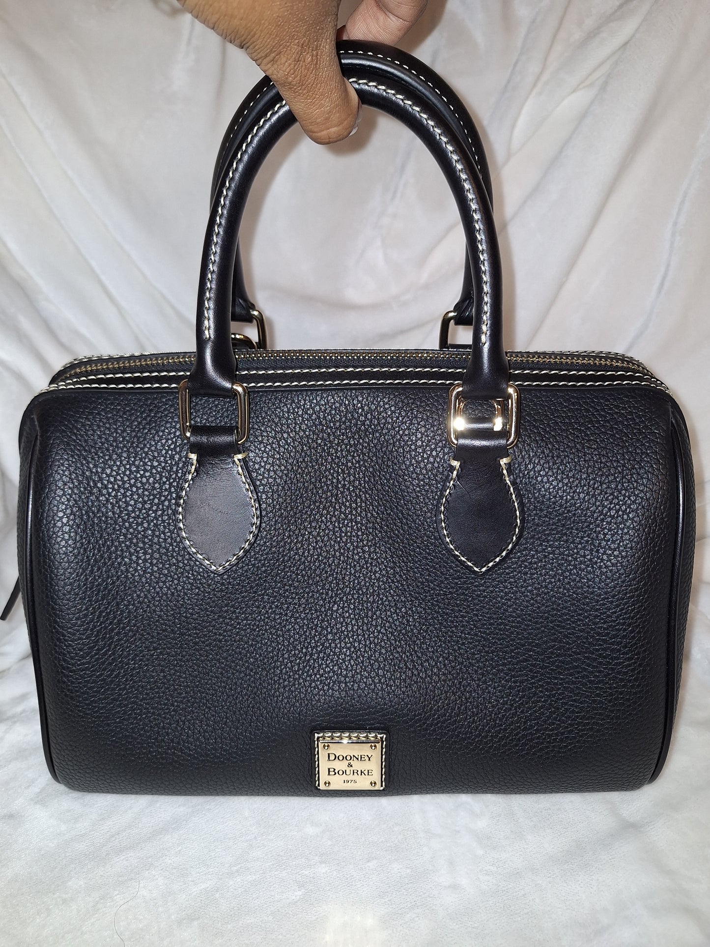 Dooney & Bourke Barrel Satchel  - Pebble Leather - Black/Black - EUC (Price Includes Shipping)