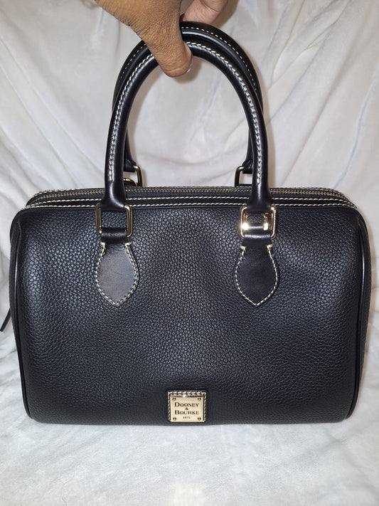 Dooney & Bourke Barrel Satchel  - Pebble Leather - Black/Black - EUC (Price Includes Shipping)