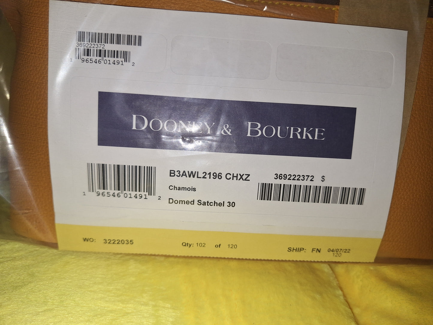 Dooney & Bourke All Weather Leather Domed Satchel 30 - NWT - Chamois - Price Includes Shipping
