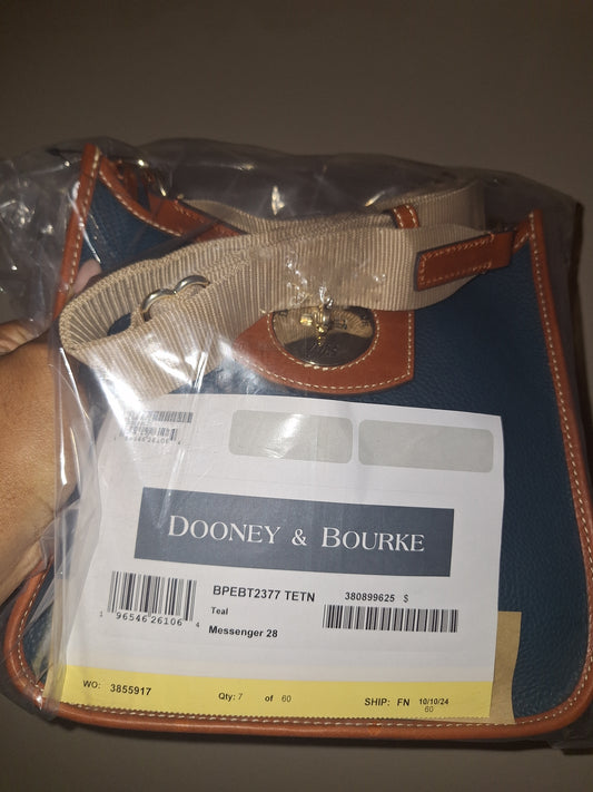Dooney & Bourke Messenger 28 w/Turnlock - Teal - NWT (Price Includes Shipping)