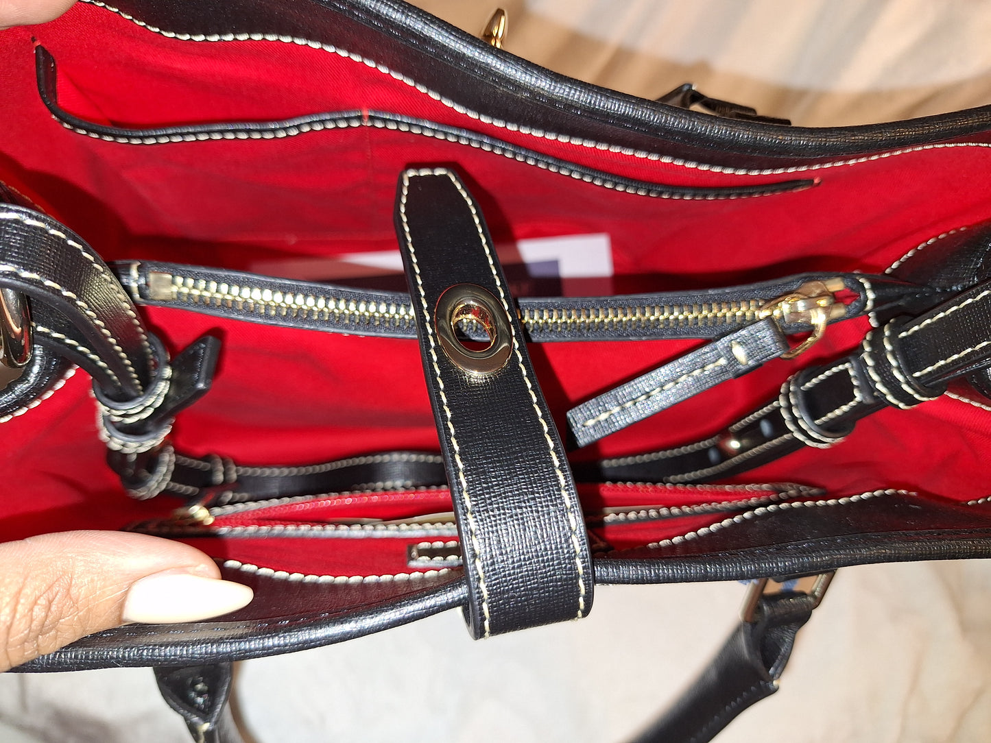 Dooney & Bourke Saffiano Perry Satchel - Black/Black - NWT (Price Includes Shipping)