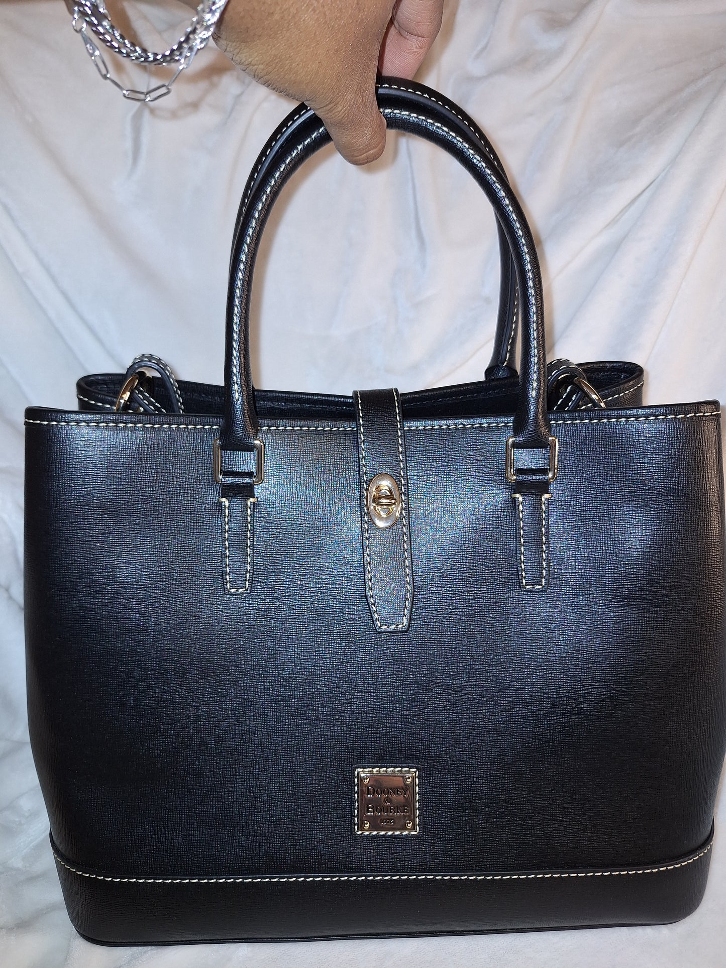 Dooney & Bourke Saffiano Perry Satchel - Black/Black - NWT (Price Includes Shipping)