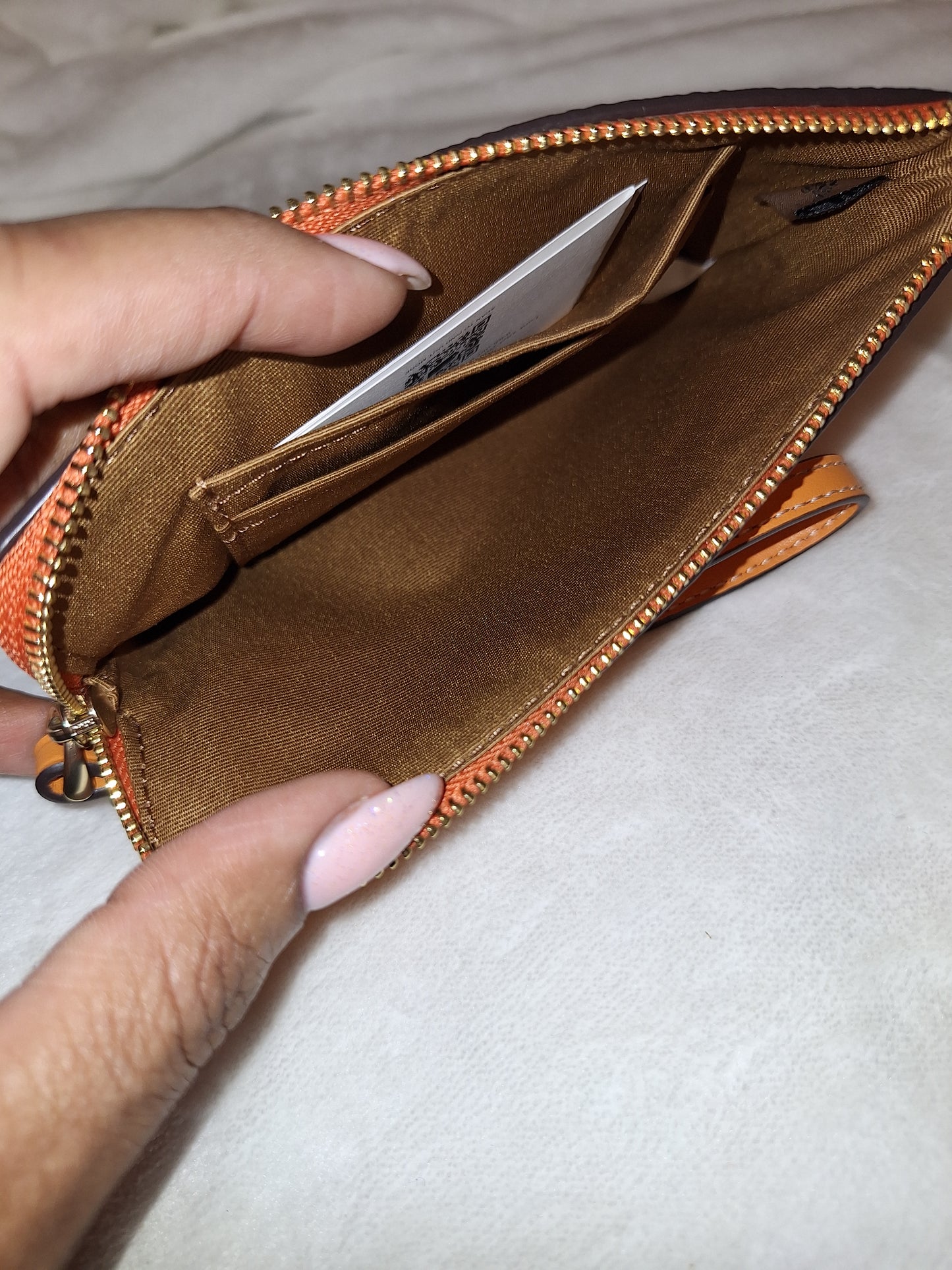 Coach Corner Zip Wristlet - Bright Mandarin - NWT (Price Includes Shipping)