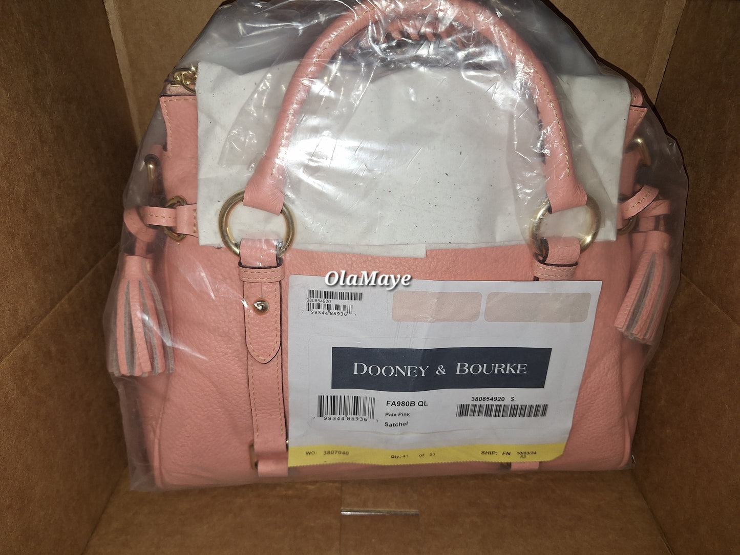 Dooney & Bourke Pale Pink Satchel - NWT - (Price Includes Shipping)